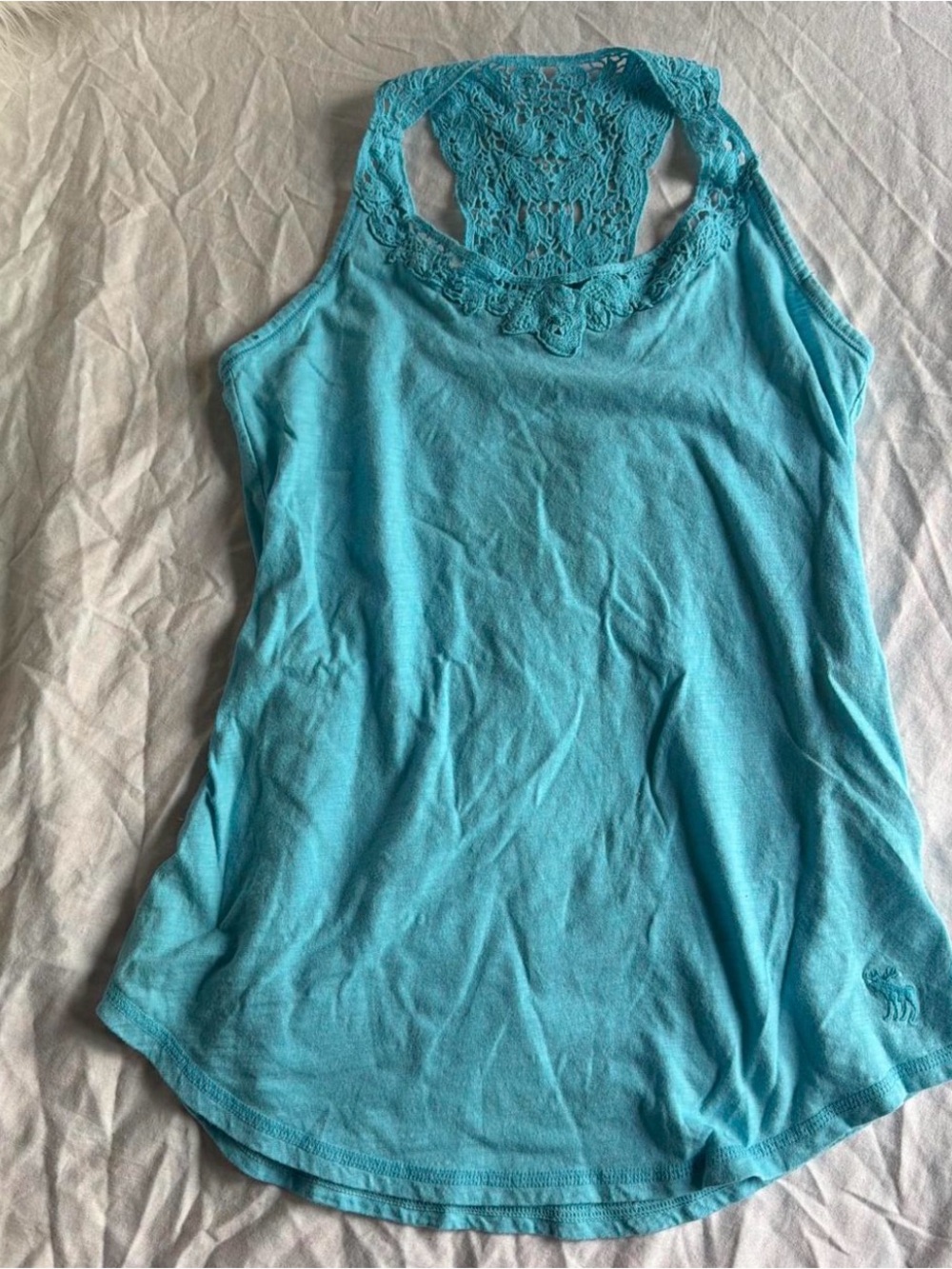 Abercrombie & Fitch Turquoise Lace Racerback Tank